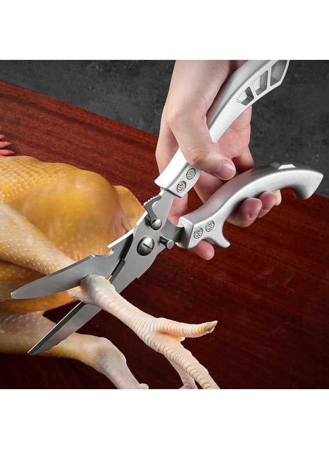 Forthcan Duty Stainless Steel Kitchen Scissors – Professional Cooking & Poultry Shears, Ideal for Bones, Turkey, Meat, Fish and Vegetables, 1-Pack - Image 2